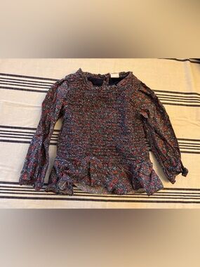 GAP Baby Floral Smocked Top in Navy and Pink